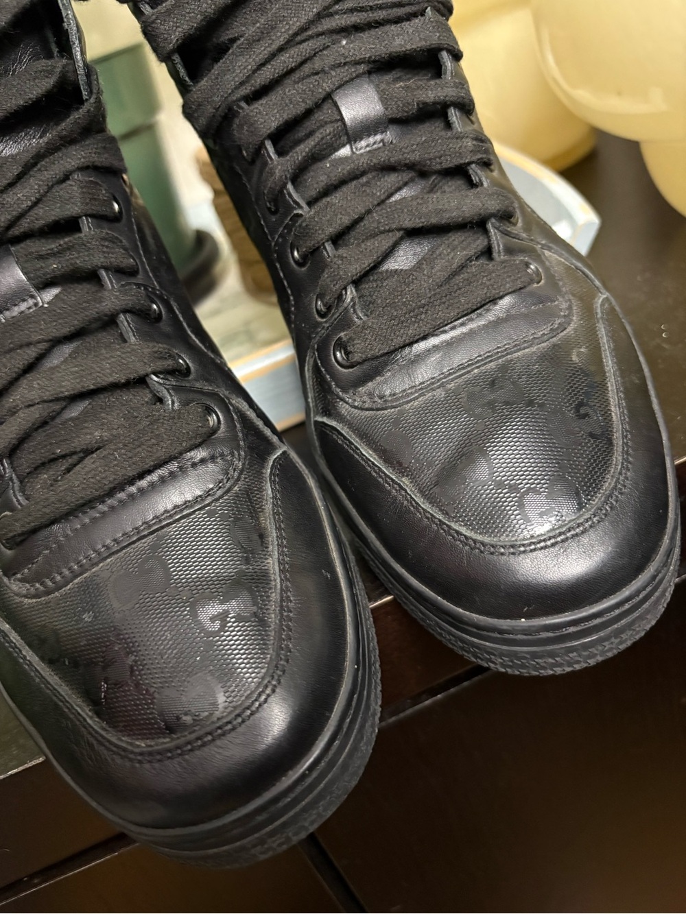 Gucci GG Imprime Black High Top Sneaker 224778 - Picture 3 of 10